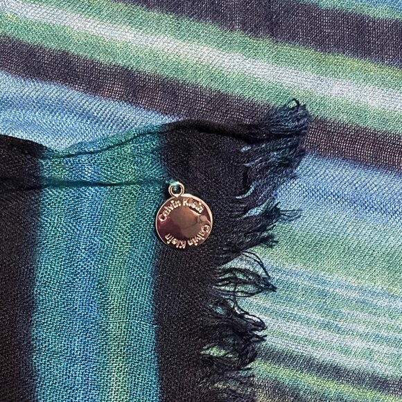 Calvin Klein Blue Striped Scarf - Picture 4 of 6